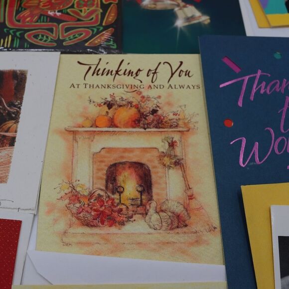 Vintage Lot of Greeting Cards Thanksgiving Christmas Birthday Funny Assorted Car - Picture 3 of 11